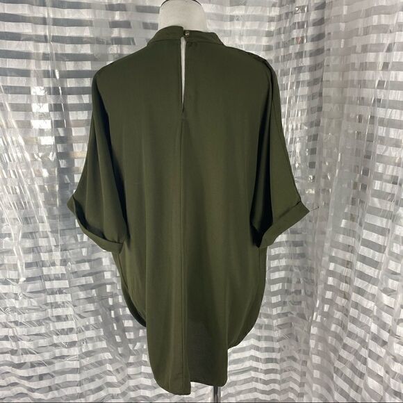 Emory Park Hunter Green Drape Front Cross Over Top - Picture 4 of 6